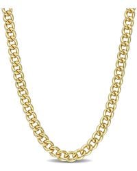 Italian Silver - 18K Over Curb Link Chain Necklace - Lyst