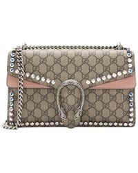 Gucci - Gg Supreme Crystal Studded Dionysus Medium Shoulder Bag (Authentic Pre- Loved) - Lyst