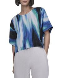 DKNY - Printed Drop-Shoulder Linen Top - Lyst