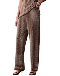 Calvin Klein - Printed Plisse Wide Leg Pant - Lyst