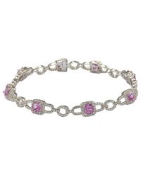 Suzy Levian - Silver 0.02 Ct. Tw. Diamond & Sapphire Bracelet - Lyst