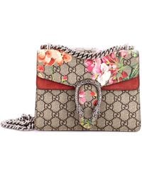 Gucci - Burgundy Blooms Print Gg Coated Canvas Dionysus Bag Mini (Authentic Pre- Loved) - Lyst