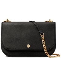 Tory Burch - Emerson E/W Flap Adjustable Leather Shoulder Bag - Lyst