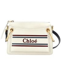 Chloé - Leather Roy Logo Shoulder Bag Printed Small (Authentic Pre-Loved) - Lyst