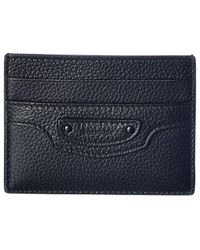Balenciaga Leather Card Holder in Black - Lyst