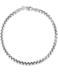 Italian Silver - Round Box Chain Necklace - Lyst
