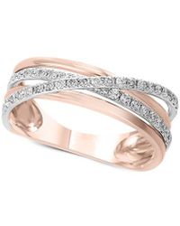 Effy 14k Rose Gold 0.29 Ct. Tw. Diamond Half-eternity Ring - Multicolor