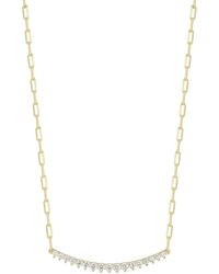 Glaze Jewelry - 14k Over Silver Cz Large Bar Necklace - Lyst