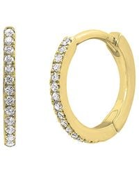Savvy Cie - 18k Over Silver Cz Hoops - Lyst
