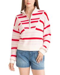 Draper James - Mixed Stripe Zip Up Pullover - Lyst