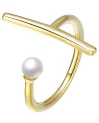 Rachel Glauber - 14k Plated 4-5mm Faux Pearl Ring - Lyst