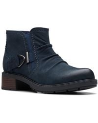 Clarks - Hearth Clara Nubuck Bootie - Lyst
