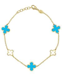 Italian Gold - 14K Station Chain Clover Bracelet - Lyst