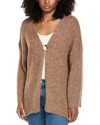 Fate - Asymmetrical Hem Fuzzy Knit Wool-Blend Cardigan - Lyst