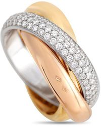 Cartier - 18K Tri-Tone Trinity Ring (Authentic Pre-Owned) - Lyst