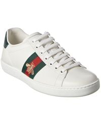 Gucci - Ace Embroidered Leather Sneaker - Lyst
