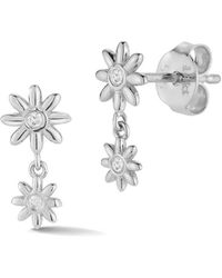 Ember Fine Jewelry - 14k 0.02 Ct. Tw. Diamond Flower Earrings - Lyst