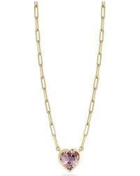 Ember Fine Jewelry - 14K Amethyst Heart Paperclip Chain Necklace - Lyst