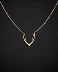 Italian Gold - 14k Italian Rose Gold Antler Adjustable Necklace - Lyst