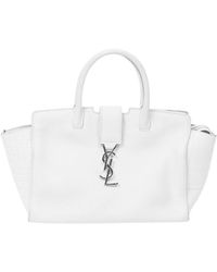 Saint Laurent - Calfskin Leather Logo Tote (Authentic Pre-Owned) - Lyst