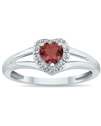 Gem Spark - 14K 0.51 Ct. Tw. Diamond & Garnet Ring - Lyst
