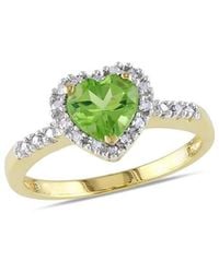 Rina Limor - 10k 0.92 Ct. Tw. Diamond & Peridot Heart Ring - Lyst