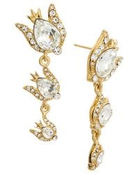 Oscar de la Renta - Rose Crystal 3-Drop Earrings - Lyst
