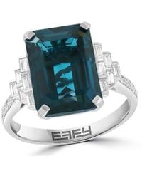 Effy Fine Jewelry - 14K 8.98 Ct. Tw. Diamond & London Topaz Ring - Lyst