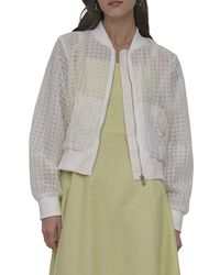 DKNY - Eyelet Organza Bomber Jacket - Lyst