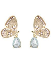 Eye Candy LA - Cz Golden Butterfly Drop Earrings - Lyst