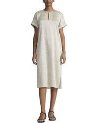 Lafayette 148 New York - Cuffed Short Sleeve Silk-Blend Dress - Lyst