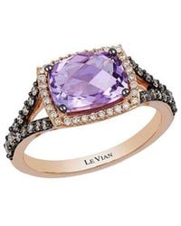 Le Vian - Grape Amethyst 14K Rose 2.18 Ct. Tw. Diamond & Amethyst 8-9Mm Cocktail Ring - Lyst