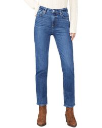 PAIGE - Stella Miss Your Distressed Super High Rise Straight Leg Jean - Lyst