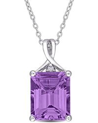 Rina Limor Silver 5.03 Ct. Tw. Gemstone Octagon Necklace - Purple