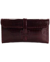 Hermès - Deep Crocodile Leather Jige Elan 29 Clutch (Authentic Pre-Owned) - Lyst