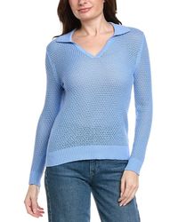 Hannah Rose - Arwen Textured Polo Collar Cashmere-Blend Sweater - Lyst