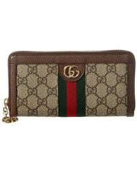 Gucci - Ophidia GG Supreme Canvas & Leather Zip Around Wallet - Lyst