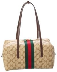 Gucci - Melrose Medium Gg Coated Canvas & Leather Boston Bag - Lyst