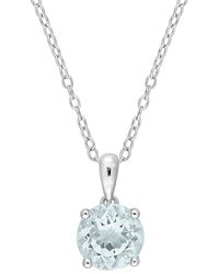 Rina Limor - Silver 1.65 Ct. Tw. Aquamarine Heart Pendant Necklace - Lyst