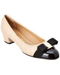 Ferragamo - Salvatore Vara Quilted Leather Pump - Lyst