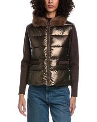 La Fiorentina - Metallic Puffer Jacket - Lyst