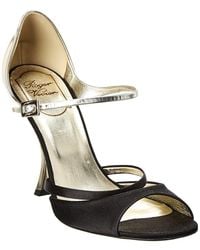 Roger Vivier - Metallic Leather & Satin Sandal - Lyst