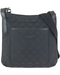 Gucci - Black GG Canvas & Leather Messenger Bag (authentic Pre-loved) - Lyst
