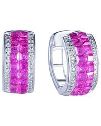 Suzy Levian CZ Jewelry - Suzy Levian Cz Invisible Setting Huggie Earrings - Lyst