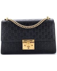 Gucci - Ssima Leather Padlock Shoulder Bag Medium (Authentic Pre- Loved) - Lyst