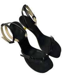 Loewe - Goatskin Leather Petal Ankle Strap Sandal Heel (Authentic Pre- Loved) - Lyst