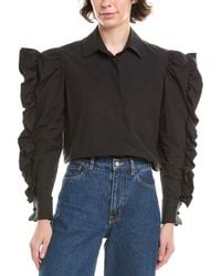 Max Mara - Pleiadi Ruffle Puff Sleeve Shirt - Lyst