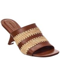Jonathan Simkhai - Shadow Mule Raffia & Leather Sandal - Lyst