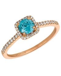 Le Vian - 14k Strawberry Gold 0.17 Ct. Tw. Diamond & Blue Zircon Ring - Lyst