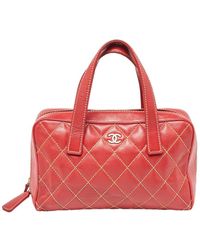 Chanel - Quilted Leather Surpique Bowler Bag (Authentic Pre-Owned) - Lyst